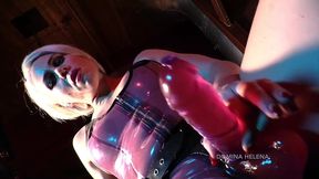 hot pink cock tease fuck - strap on pov