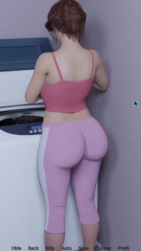 Heart Problems 13 - He Plays with His Step-milf's Big Ass While She's Doing Laundry, PAWG MILF Huge Ass