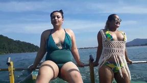 Exhibitionism on the Boat in Public with Paty Butt and Her Stepcousin Agatha Ludovino