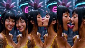 30sec ai animation: beautiful women kissing