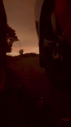 Lots of cars pass by me when I'm naked beside a busy road , anyone of them could have seen me   Clip 1