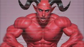 Demonic Incubus Lost in Sensual Pleasure. Red Skin and Ahegao Solo