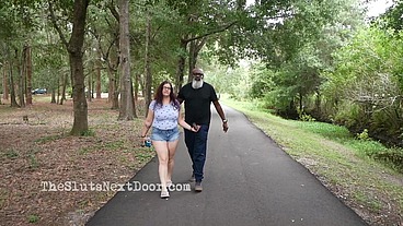 stroking and sucking my dick in the park