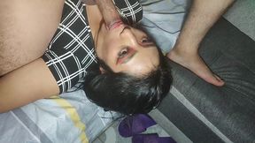 Unfaithful Wife Records a Porn Video with the Neighbor Eating the Cum From Her Ass