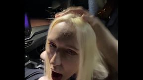 Fucked Busty Blonde In Car, cumshot on her face