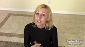 MILF POV deep throat action for cum down throat to newly separated neighbor