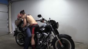 fucking my submissive on my harley, cigar smoking