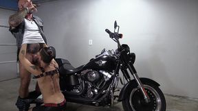 fucking my submissive on my harley, cigar smoking
