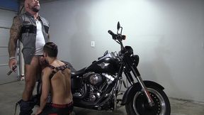 fucking my submissive on my harley, cigar smoking