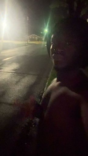 Fooling Around At Night Outside On The Sidewalk Fully Naked Part 3