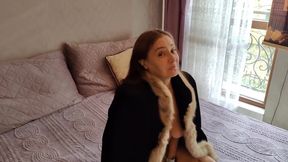 Sensually Massaged My Friend's Stepmom's Ass Right on Her Fur Coat.