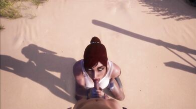 Thicc redhead domina makes skinny loser her cumdump drowning in tits