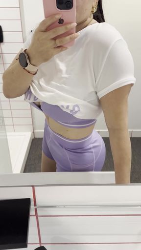 Athletic blonde gym rat gets her latina ass teased in a professional