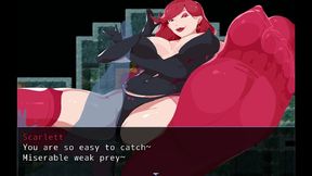 tower trample [ femdom hentai game ] ep.2 footboy slave defeated by facesitting move !