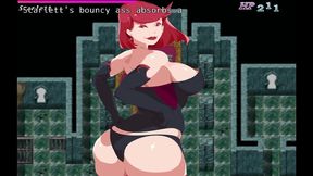 tower trample [ femdom hentai game ] ep.2 footboy slave defeated by facesitting move !