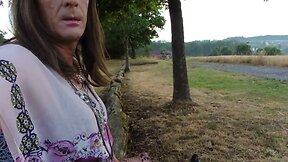 Old Crossdresser Man`s Outdoor Solo: An Intimate Amateur Exploration