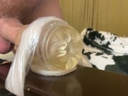 Intense Guy Orgasm while Fucking Fleshlight with Moans and Dirty Talk until Big Cumshot - 4K