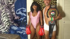 EBONY MILF VS PORNSTAR CHAMPION IN MAN VS WOMEN MATCH BLOWJOB & PUSSY POUNDING SEX