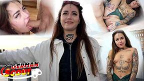 German scout picks up inked college girl Jess Mori for a raw fuck