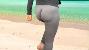 Perfect Ass Crossdresser Beach Workout