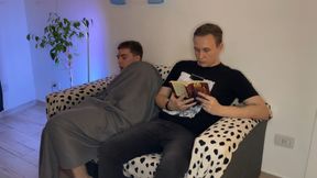 Step Bro Jerks Off in front of Innocent Young Step Brother under the Blanket