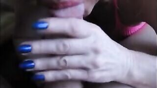 Hot granny suck and lick young dick and drink cum