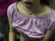 (RISKY PUBLIC SEX) Threesome and facial in an elevator!!!