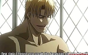 Tied hentai guy screwed up in bed