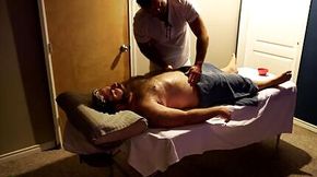 Rugby player gets hard during his massage and one thing leads to another