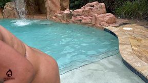 brija monet oils huge ebony tits and swims naked in pool at content house firehousexxx bts