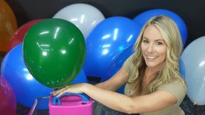 Bunny Inflates 16-Inch Balloons and Pin Pops Them FULL Video 4K (3840x2160)
