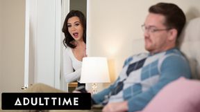 ADULT TIME - PAWG Natalie Brooks Spies On Stepdad Fucking Pocket Pussy &amp; Joins Him For Taboo Hookup!