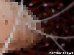 The hentai maid video ending up with cum shot