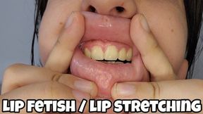 Close Up Lip Stretching & Pulling Tease