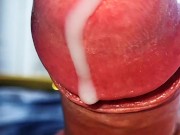 Twink red dick no hands cum