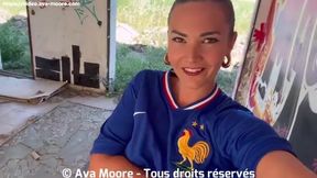 Epic Bukkake: French Beauty Pleasures Strangers for Euro 2024!