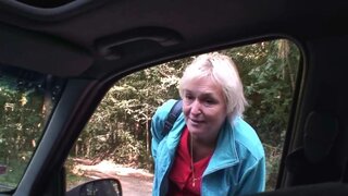 Sexy blond haired grandma getting fucked by a stranger