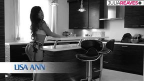 Big tits babe enjoys a huge cock in her shaved pussy