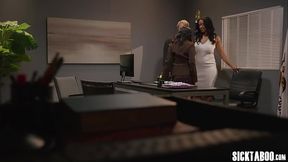 Ebony babe gets rough fucking from big cock
