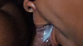 Deepthroat Ballcuff with cum in mouth