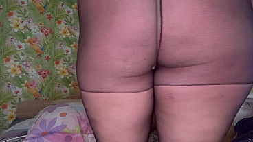 Wetting my black pantyhose for Paco before send to him