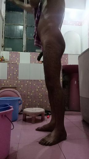 Morning Bath with Penis Massage by Indian Army Man