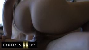 FAMILY SINNERS - Brunette Babe Gets Her Pussy Pounded Hard Like Never Before By Her Stepdad