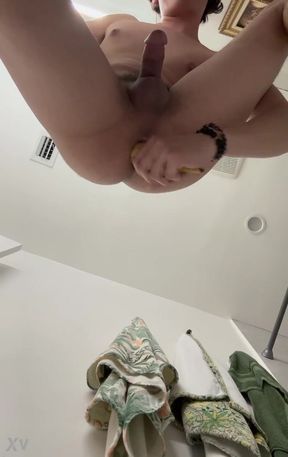 Fucking my ass with huge banana