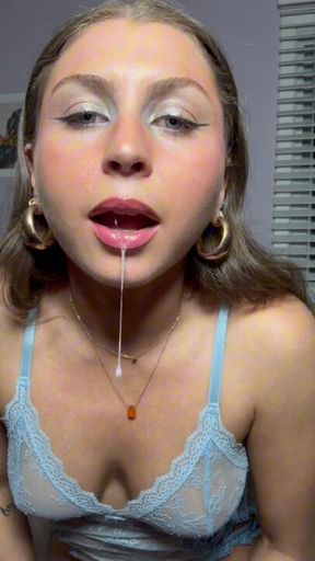 Bratty Drool Cleanup Commands POV - Mommy Domme Spits in Your Face