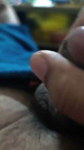 A single man jerks off to release the pressure of white   Clip 1