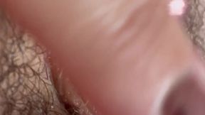 Big Clit Erection and Rabbit Dildo Masturbation Solo Girl