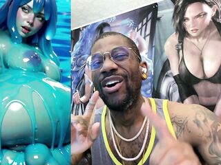 Black Transgender Anal Screws A Large Breast Trans Slime Gal, AI generated
