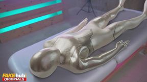 Fakehub - Male Sex Robot unfolds his massive organic dong to fuck the super hot Ebony Professor