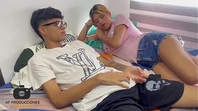 Cute Latina stepsister gives her stepbrother Viagra so he'll end up fucking her hard HL